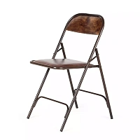 Складной стул Augusta с кожаным сиденьем