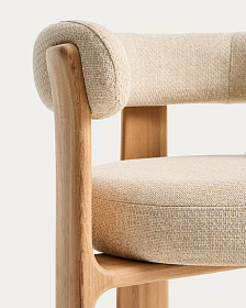 Уличный стул Granite бежевый с ножками из тикового дерева