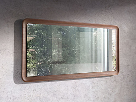 Прямоугольное настенное зеркало 3248/415-G в раме из ореха 120 x 60