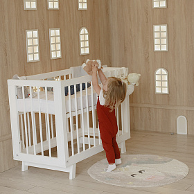 Кроватка для новорожденного Lillaland - модель Lilla Aria (НИК23)белая