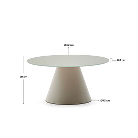 Журнальный столик Wilshire из матового стекла и стали матово-серый Ø80 см