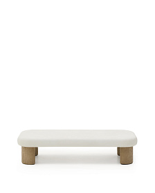 Журнальный столик Labra из цемента и акации 140 x 70 см