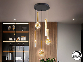 Essenza Люстра 5L - черный-золотой