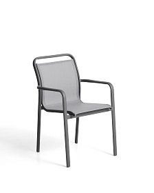 Уличный стул Luri из графитового алюминия и серого текстиля