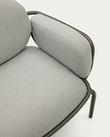 Садовое кресло Joncols серое с зеленой алюминиевой отделкой