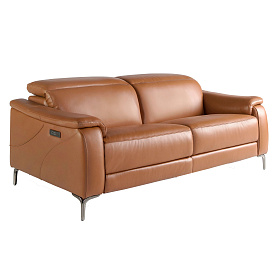 Диван 3-х местный с реклайнером 6181/KM6132-3P-M5676 из коричневой кожи