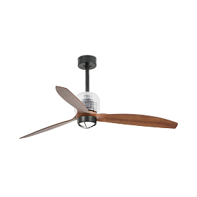 Потолочный вентилятор DECO FAN M, черный/орех, 3000K, 0-10V/1-10V