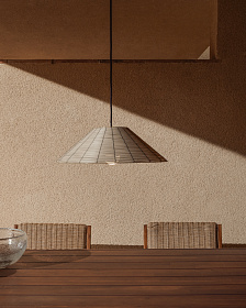 Абажур Saranella для уличного светильника из светло-серого искусственного ротанга, 50 см