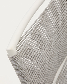 Садовый полубарный стул Culip из веревки и белого алюминия, 65 см