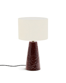 Настольная лампа Drava из бордовой керамики с хлопковым абажуром