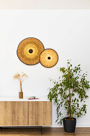 Costas 400 H140 Настенный/потолочный светильник черный/из ротанга