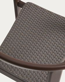 Уличный стул Erice из алюминия и шнура коричневого цвета