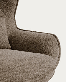 Поворотное кресло Sorile из коричневой синели и черной стали