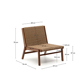 Кресло Itani из массива акации и искусственного ротанга