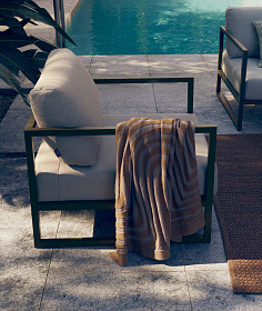 Comova Уличное кресло из алюминия светло-серое с зеленым алюминиевым каркасом