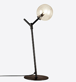 Настольная лампа Atom черная/опаловый плафон