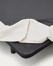 Кровать Jaira из белого шенилла со съемным чехлом для матраса 150x190 см