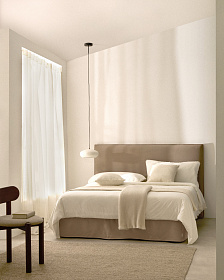 Jaira Кровать коричневого цвета со съемным чехлом для матраса размером 160 х 200