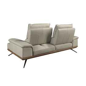 2-местный диван из серо-коричневой кожи, модель 6248