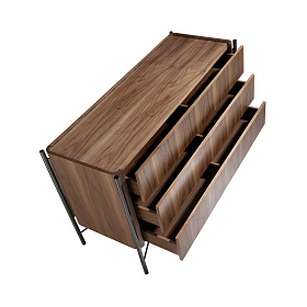 Комод 7139/MC2201DR из ореха и затемненной стали