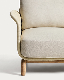 Уличный диван Alipa из акации и веревки цвета экрю 235 см