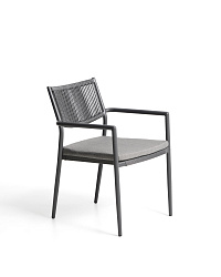 Уличный стул Argasi из алюминия графитового цвета и веревки