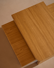 Oaq набор из 2 журнальных столиков из шпона дуба с натуральной отделкой