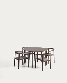 Комплект садовой мебели Erice стол и 4 стула из коричневого алюминия и веревки