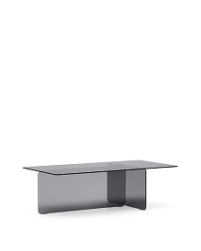 Журнальный столик Zaren из серого закаленного стекла, 120 x 60 см