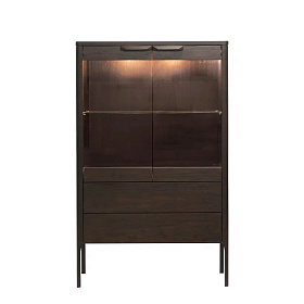 Витрина RONDA темный орех V36W1