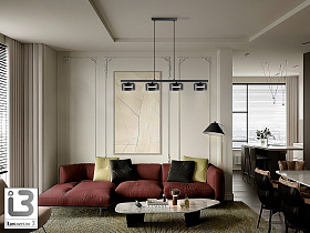 Olaia Подвесной светильник 4L черный/дымчатый