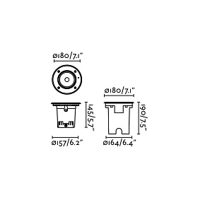 Встраиваемый настенный светильник GEISER 180 LED 14W 3000K