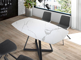 Обеденный стол D2055BB /1096 из керамики и черной стали