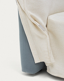 Кровать Jaira из белого шенилла со съемным чехлом для матраса 90x200