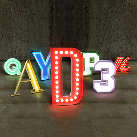 Напольный светильник LETTER D GRAPHIC