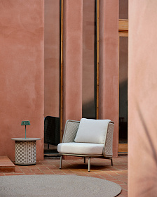 Уличный столик Sedalis из алюминия и серо-коричневого шнура Ø50 см