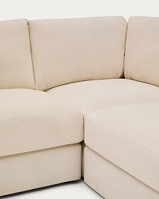 Alea 5-местный модульный угловой диван со съемным чехлом из шенилла цвета экрю 310 x 310 см