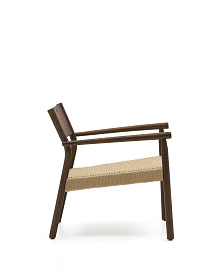 Yalia Кресло из массива дуба с отделкой из ореха и сиденьем из 100% веревки