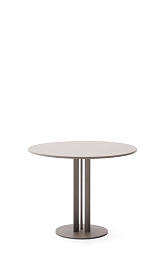 Круглый уличный стол Sedalis из стали со столешницей из серо-коричневого алюминия Ø120 см