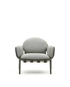 Садовое кресло Joncols серое с зеленой алюминиевой отделкой