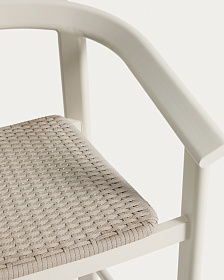 Уличный полубарный стул Erice из алюминия и веревки цвета экрю, 75 см