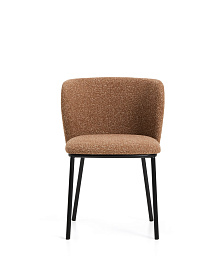 Стул Ciselia из терракотового шенилла с ножками из черной стали