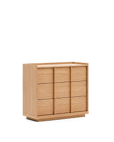 Комод с 3 ящиками Onix из дубового шпона в натуральной отделке