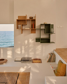 Модульный стеллаж Ina из шпона дуба с натуральной отделкой 80 x 80 см