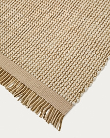 Ковер из шерсти Blart бежевого цвета с контрастной полосой по бокам 160 x 230 см
