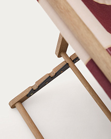 Vilara Складной шезлонг для улицы в полоску бордового и бежевого цвета