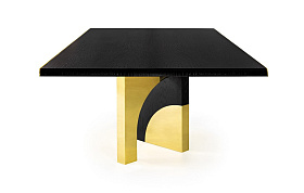 Обеденный стол Utopia Polished Brass/ черный дуб