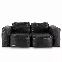 Buffy двухместный диван из черной кожи