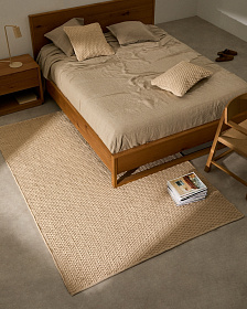 Ковер Mascarell из хлопка и полиэстера белого цвета 160 x 230 см