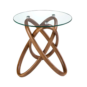 Приставной столик 2126/LT20051 из стекла и ореха